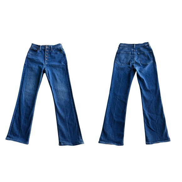 MOTHER The Pixie Rider Ankle Jean Taxi Blue Size 27 Flare NWOT High Rise - Picture 9 of 9